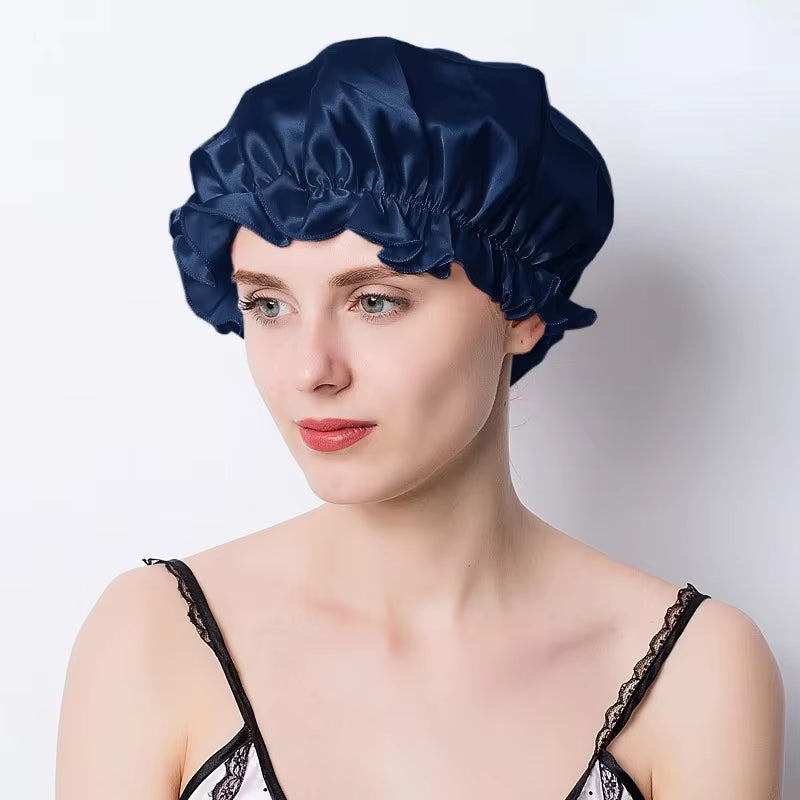 Large 100 Silk Sleeping Cap for Women Hair Bonnets Head Cover Hair Loss Hats Luxury Silk Bonnets Night Hair Wrap Mulberry Silk