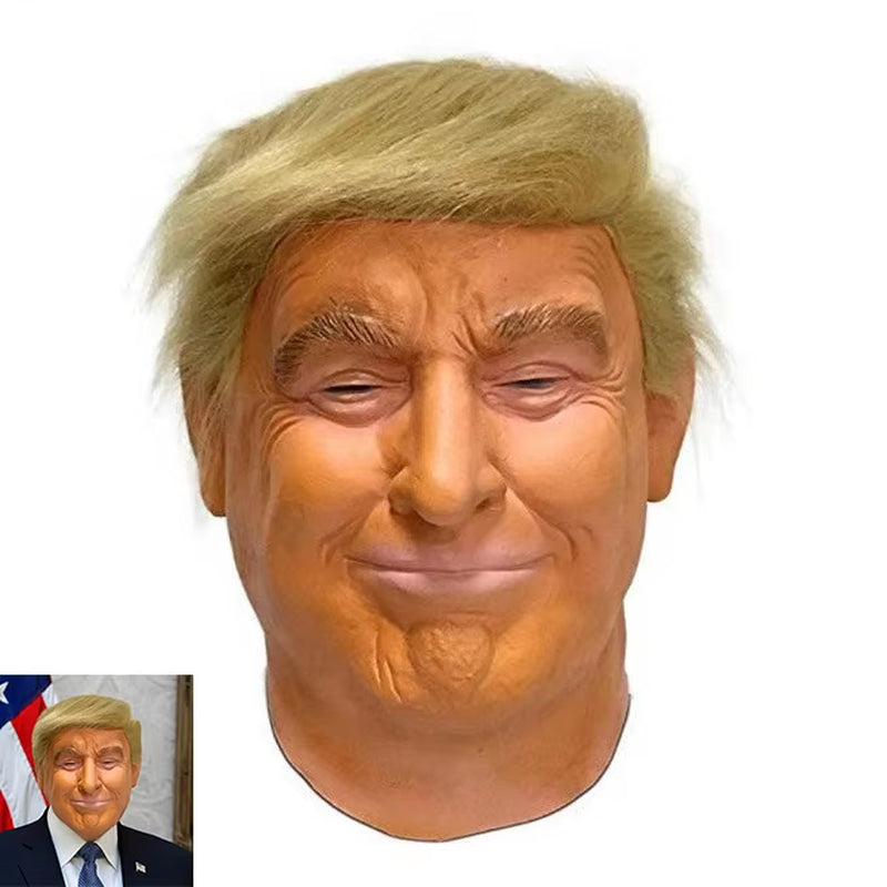 Halloween Trump Mask Easter Day Carnival Realistic Latex Headgear Fans Characters Cosplay Trump Presidential Funny Headgear