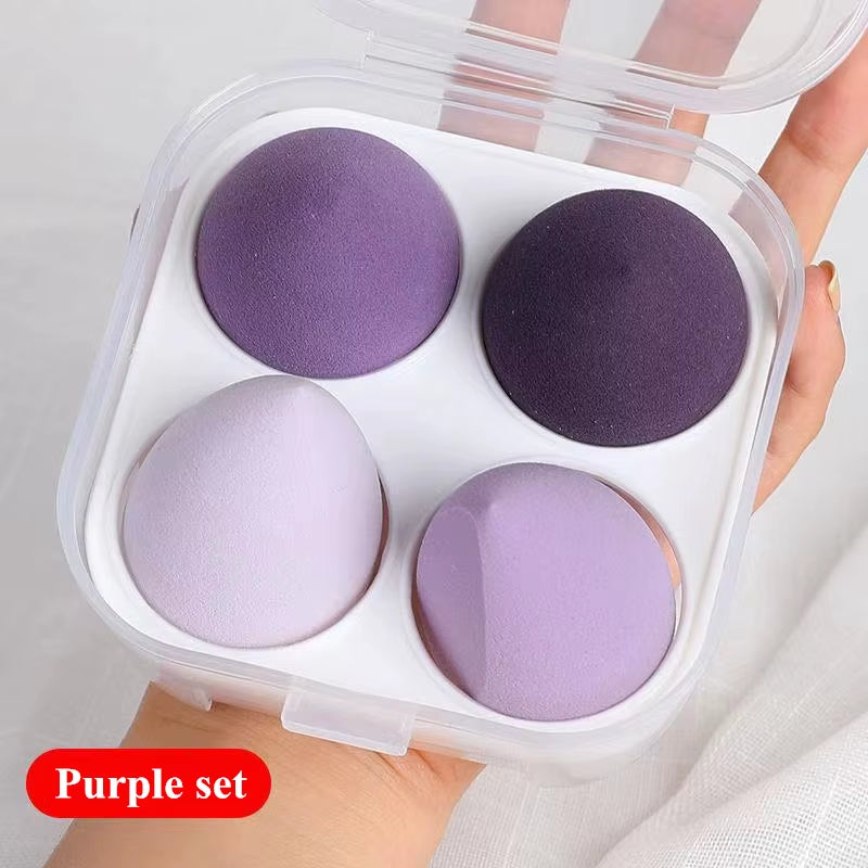 4 Pcs/Set Cosmetic Puff Smooth Beauty Makeup Sponge Foundation Powder Cosmetics Blending Women Make up Tools Accessories Sponges