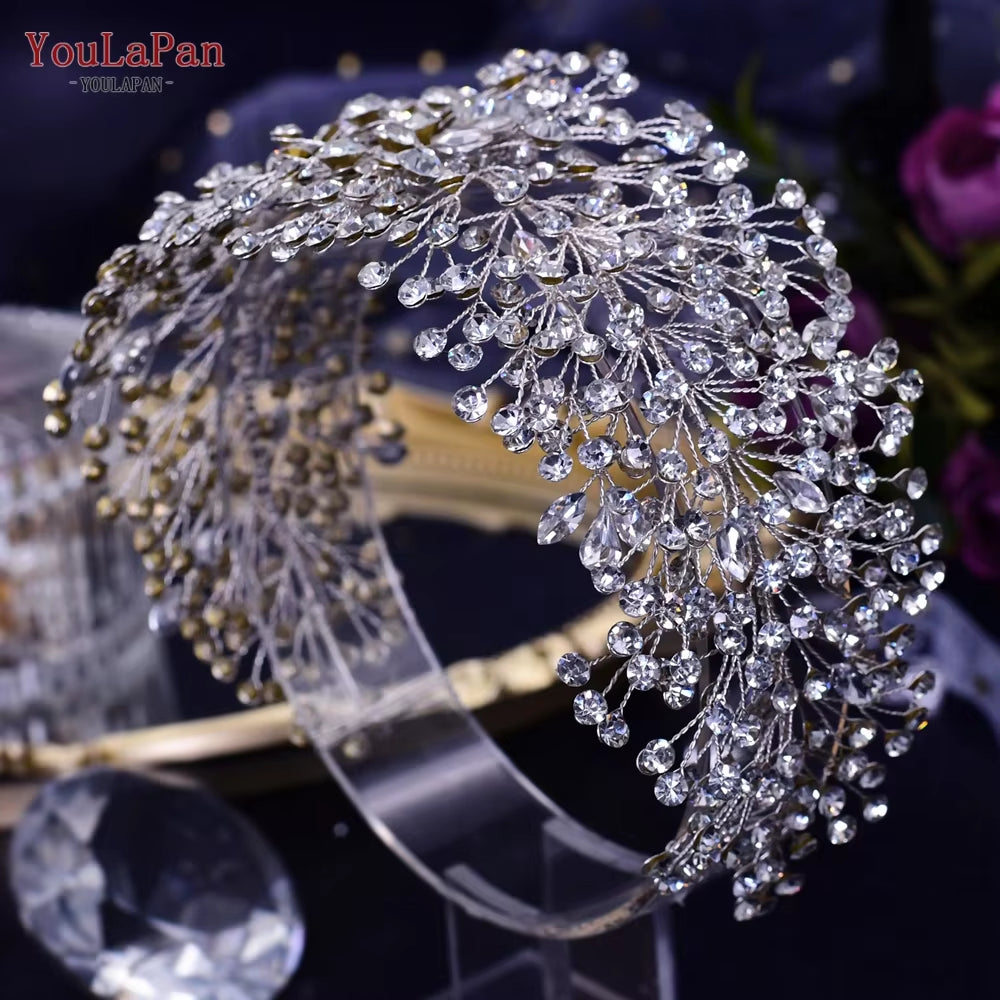 HP496 Fashion Woman Headband Rhinestone Bridal Headpiece Wedding Hair Accessories Bride Tiara Pageant Headdresses