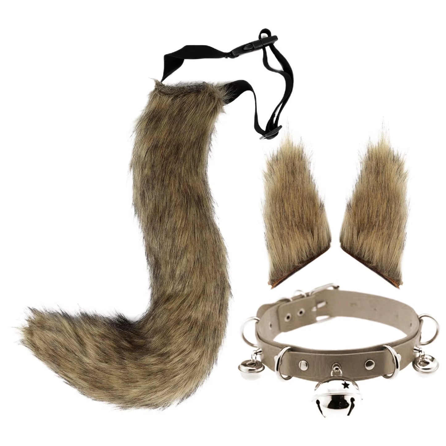 3Pcs Halloween Dress up Animal Tail Fox Mask Paw Gloves Set Animation Exhibition Cosplay Outdoor Party Costumes Accessories