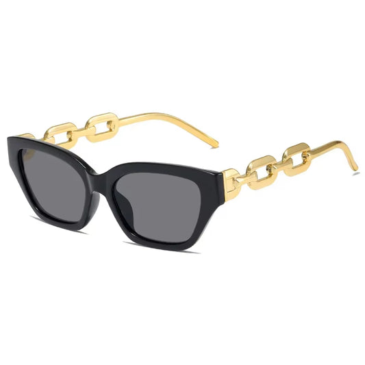 New Fashion Gold Cat Eye Sunglasses Women Vintage Brand Designer Glasses Black Sunglasses for Women UV400