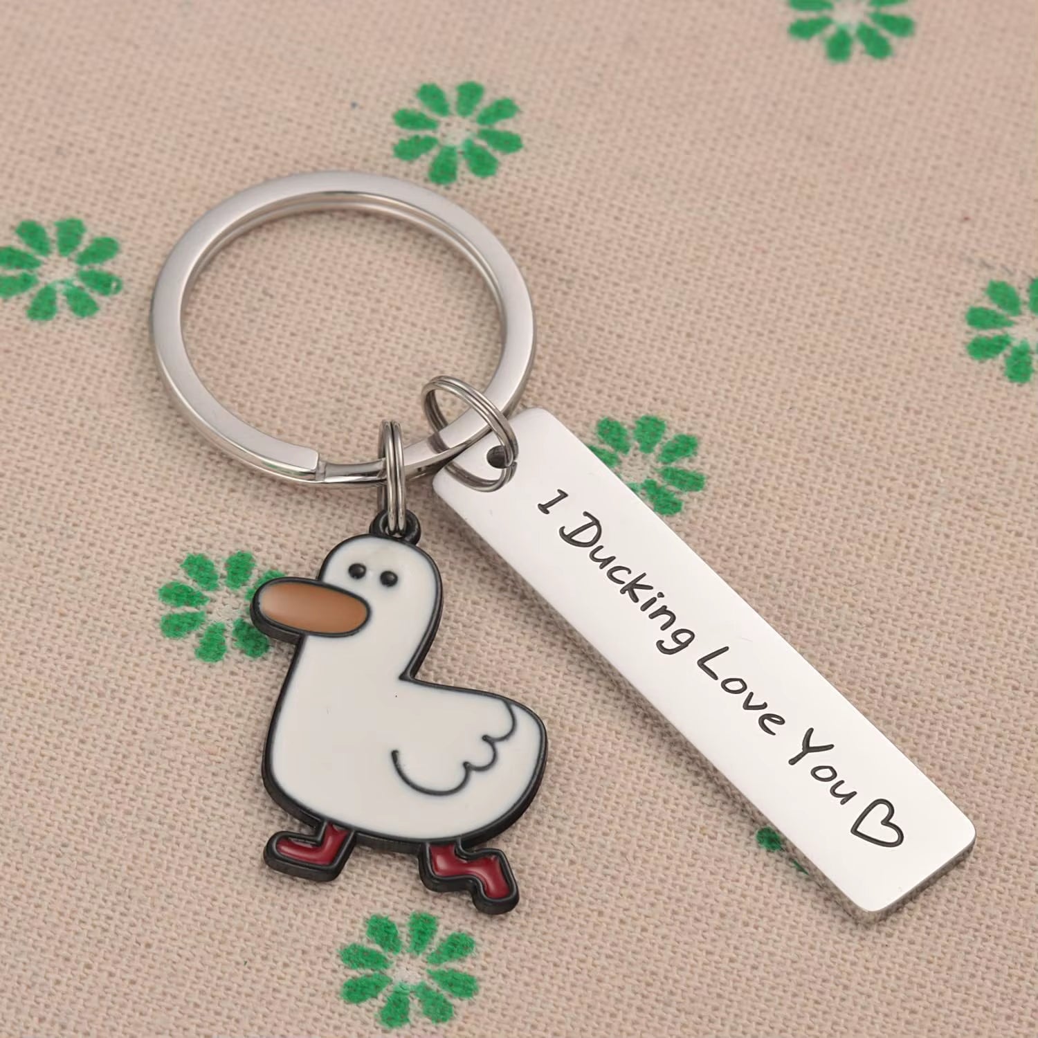 Funny Lover Gift I Ducking Love You Cute Duck Pun Keychain Couples Jewelry Valentine’S Day Gift for Boyfriend Girlfriend