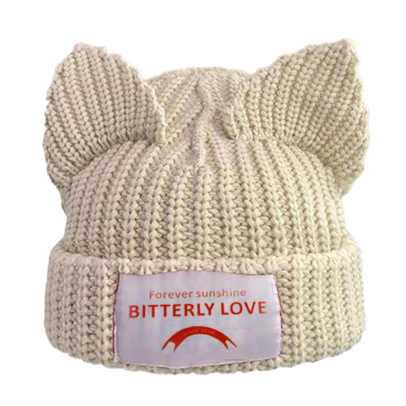 Cat Ear Beanie Hat Cute Soft Beanie Hat Winter Beanie Knitted Hat for Men Women