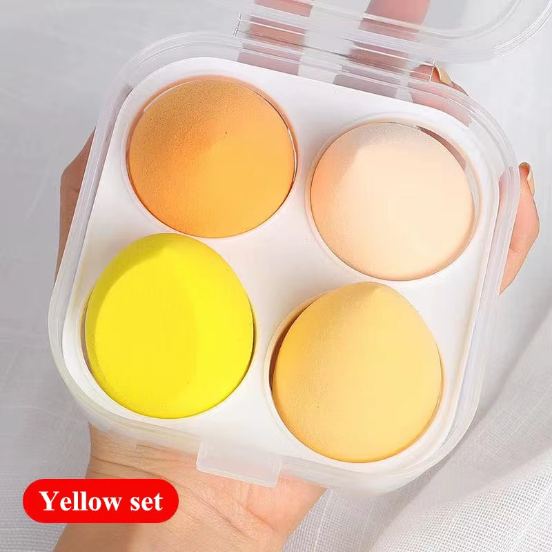 4 Pcs/Set Cosmetic Puff Smooth Beauty Makeup Sponge Foundation Powder Cosmetics Blending Women Make up Tools Accessories Sponges