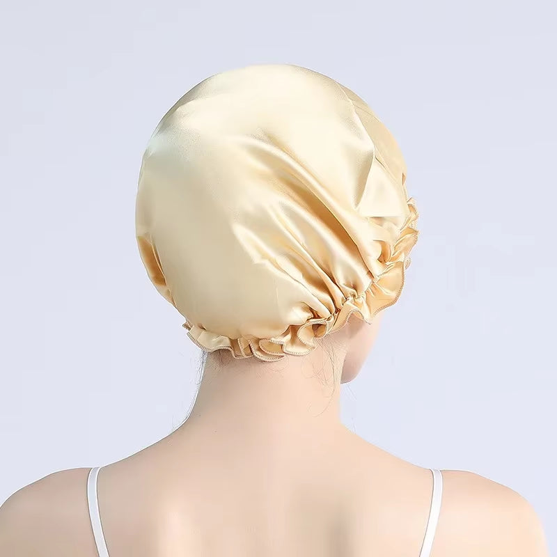 Large 100 Silk Sleeping Cap for Women Hair Bonnets Head Cover Hair Loss Hats Luxury Silk Bonnets Night Hair Wrap Mulberry Silk