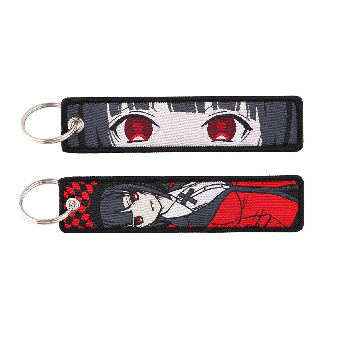 Japanese Anime Cool Embroidery Key Fobs Key Tag Motorcycles Cars Backpack Chaveiro Keychain for Friends Fashion Key Ring Gifts