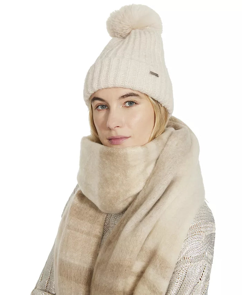 Women'S 2-Pc. Pom Beanie & Scarf Boxed Gift Set