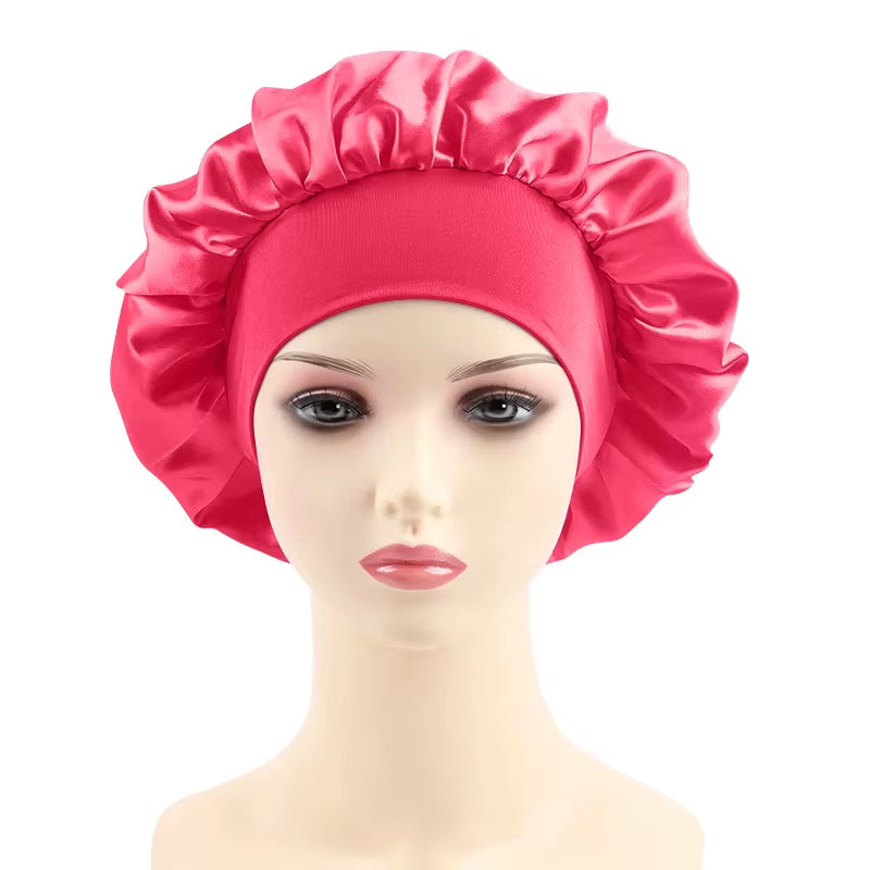 Women Bonnet Satin Sleeping Hat Hair Night Sleep Cap Head Cover Bonnets Shower Caps for Bath and Sauna Bathing Bonnet De Nuit