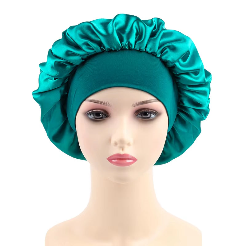 Women Bonnet Satin Sleeping Hat Hair Night Sleep Cap Head Cover Bonnets Shower Caps for Bath and Sauna Bathing Bonnet De Nuit