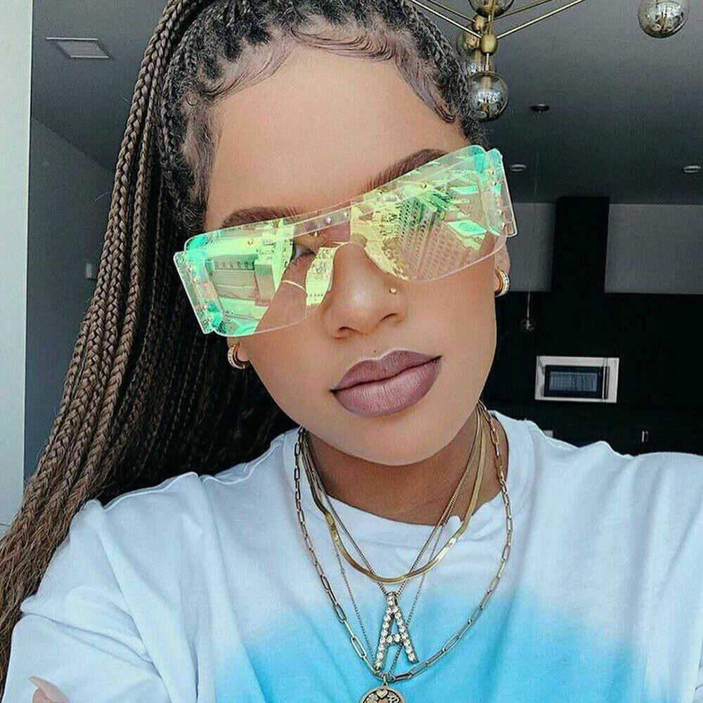 Women Sunglasses Designer Luxury Fashion Metal Rivet Square Outdoor Glasses