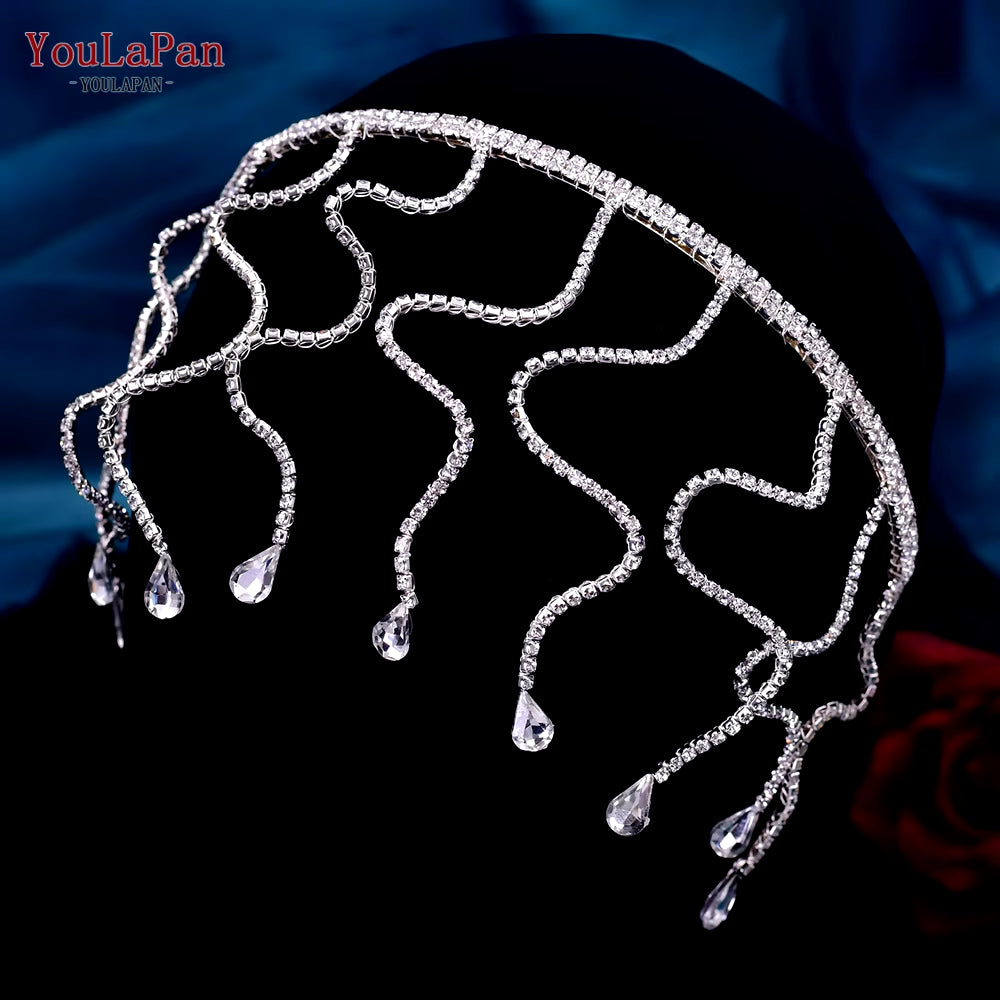 HP496 Fashion Woman Headband Rhinestone Bridal Headpiece Wedding Hair Accessories Bride Tiara Pageant Headdresses