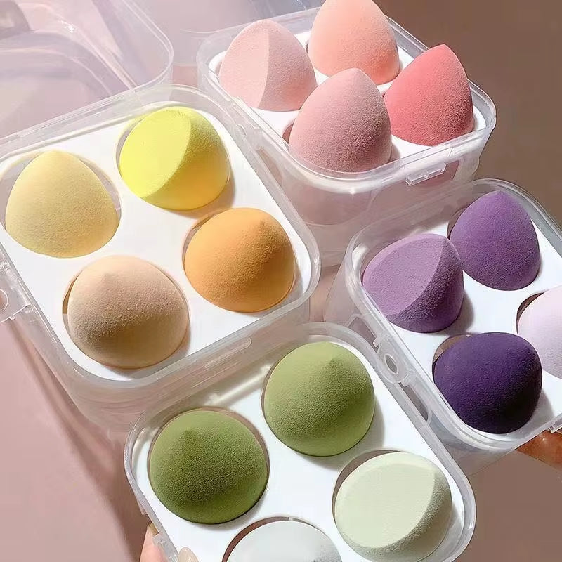 4 Pcs/Set Cosmetic Puff Smooth Beauty Makeup Sponge Foundation Powder Cosmetics Blending Women Make up Tools Accessories Sponges