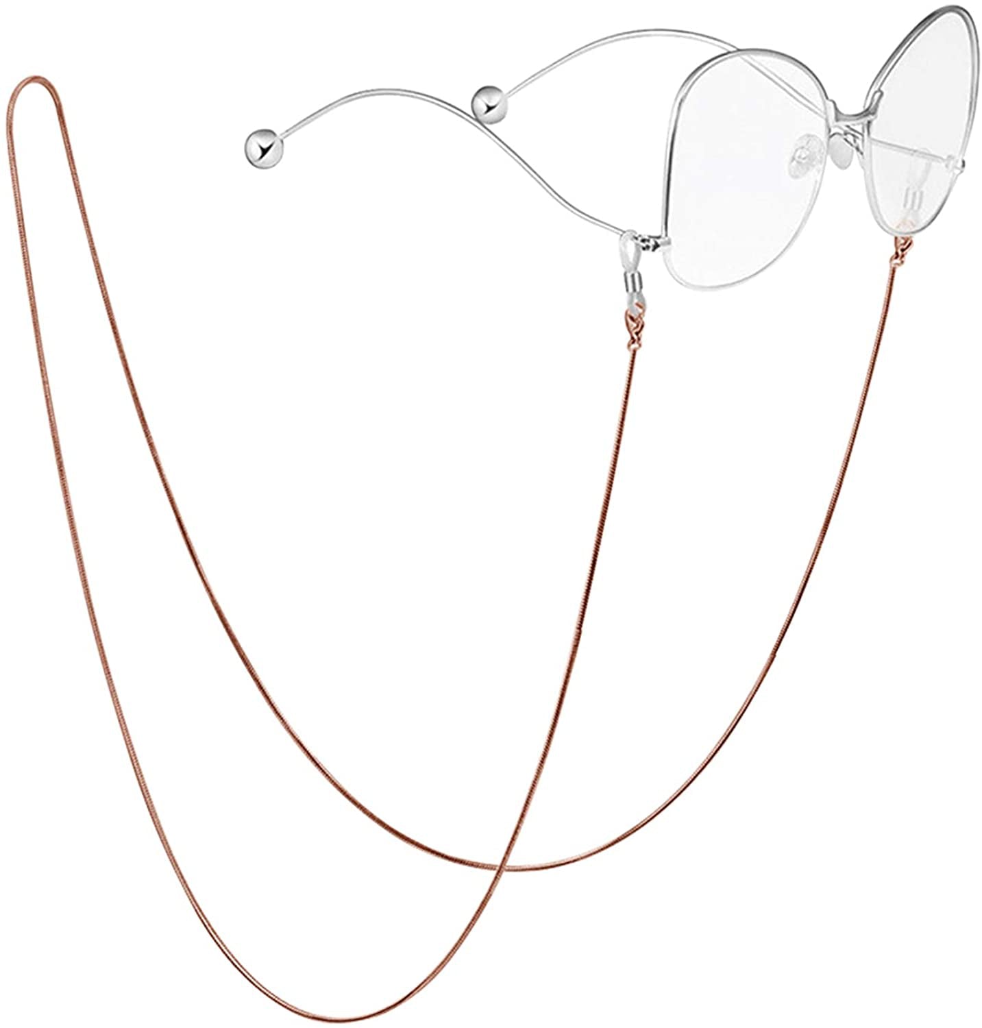 Stainless Steel Eyeglass Holder Chain 80Cm Eyeglass Necklace Chain Rose Gold